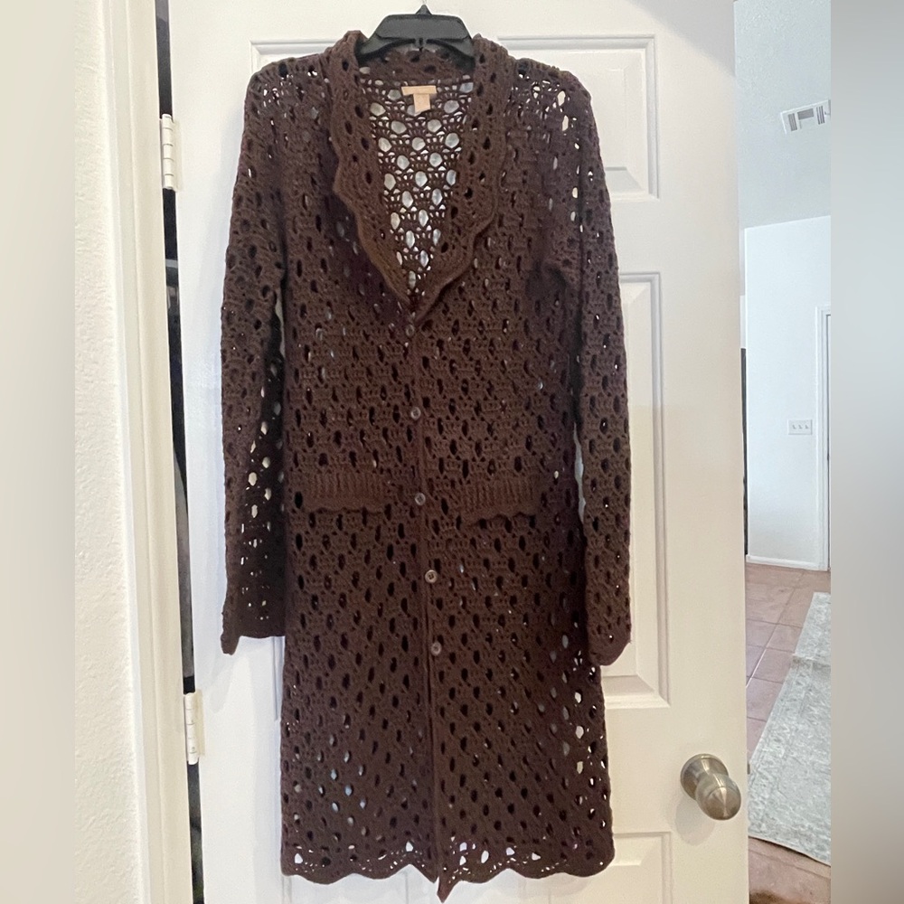 Brown Crochet Cardigan